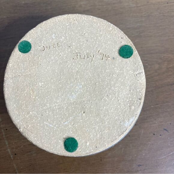 Handmade Studio Pottery Pillar Candle Holder Handmade One of a Kind - Picture 9 of 10